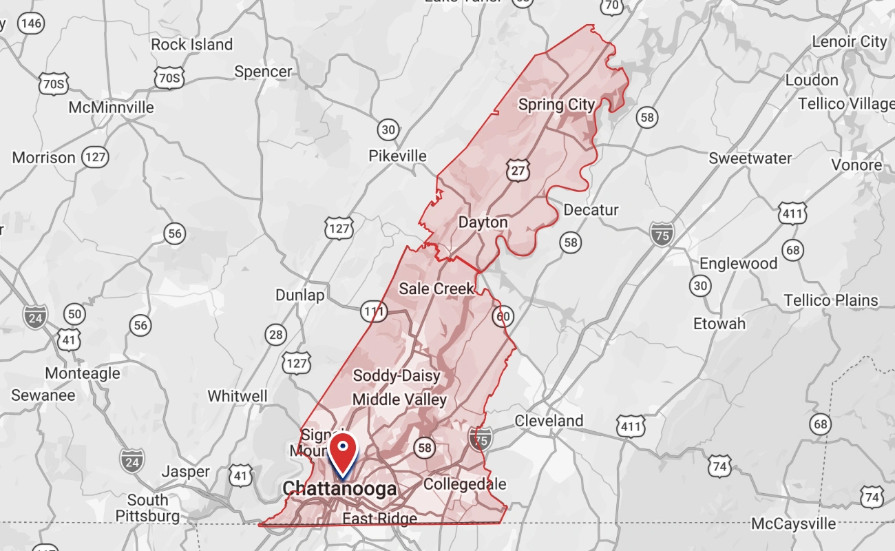 HVAC Rescue Inc. Chattanooga, TN Map